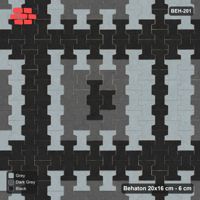 Interlock (Pasco) 20x16 cm · BEH-201 · Grid of nested squares, 120 cm cells, turned 90 deg, kerb frame