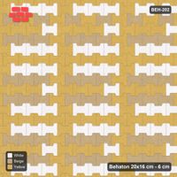 Interlock (Pasco) 20x16 cm · BEH-202 · Grid of nested squares, 80 cm cells, kerb frame