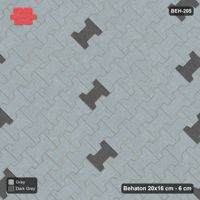 Interlock (Pasco) 20x16 cm · BEH-205 · Accent pavers on a regular grid, laid on the diagonal, kerb frame