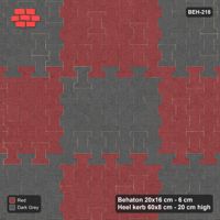 Interlock (Pasco) 20x16 cm · BEH-218 · Large-square checker, 80 cm squares, turned 90 deg, kerb frame