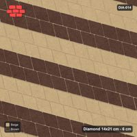 Interlock (Pasco) 14x21 cm · DIA-014 · Native Interlock 75 deg - double-row stripes along the lattice, kerb frame