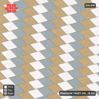 Interlock (Pasco) 14x21 cm · DIA-038 · Native Interlock 105 deg - single-file stripes across the lattice, kerb frame
