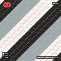 Interlock (Pasco) 14x21 cm · DIA-045 · Native Interlock 135 deg - vertical colour bands, kerb frame