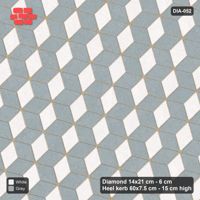 Interlock (Pasco) 14x21 cm · DIA-052 · Tumbling cubes, 3-tone 75 deg - kerb frame