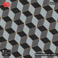 Interlock (Pasco) 14x21 cm · DIA-073 · Tumbling cubes, 3-tone 45 deg - kerb frame