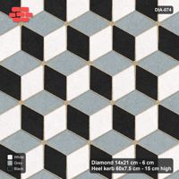 Interlock (Pasco) 14x21 cm · DIA-074 · Tumbling cubes, 3-tone 120 deg - kerb frame