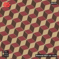 Interlock (Pasco) 14x21 cm · DIA-076 · Tumbling cubes, 3-tone 105 deg - kerb frame