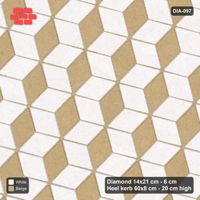 Interlock (Pasco) 14x21 cm · DIA-097 · Tumbling cubes, 3-tone 75 deg - kerb frame