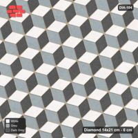 Interlock (Pasco) 14x21 cm · DIA-104 · Tumbling cubes, 3-tone 75 deg - edge to edge