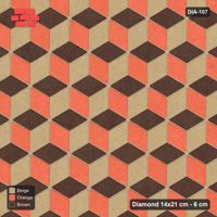 Interlock (Pasco) 14x21 cm · DIA-107 · Tumbling cubes, 3-tone 120 deg - edge to edge