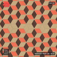 Interlock (Pasco) 14x21 cm · DIA-138 · Tumbling cubes, plain accent band 150 deg - edge to edge