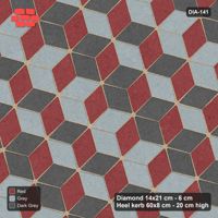 Interlock (Pasco) 14x21 cm · DIA-141 · Tumbling cubes, diagonal flip stripes 15 deg - kerb frame