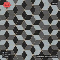 Interlock (Pasco) 14x21 cm · DIA-168 · Tumbling cubes, tonal rings 90 deg - kerb frame