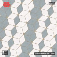 Interlock (Pasco) 14x21 cm · DIA-178 · Tumbling cubes, diagonal flip stripes 135 deg - kerb frame