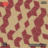 Interlock (Pasco) 14x21 cm · DIA-182 · Tumbling cubes, tonal rings 75 deg - kerb frame