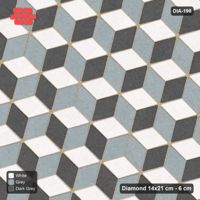 Interlock (Pasco) 14x21 cm · DIA-198 · Tumbling cubes, diagonal zones 45 deg - kerb frame