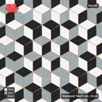 Interlock (Pasco) 14x21 cm · DIA-232 · Tumbling cubes, tonal rings 120 deg - kerb frame