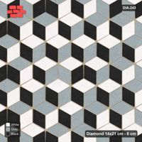 Interlock (Pasco) 14x21 cm · DIA-243 · Tumbling cubes, tonal rings 60 deg - edge to edge