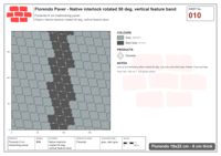 Interlock (Pasco) 19x22 cm · FLO-010 · Native interlock rotated 50 deg, vertical feature band