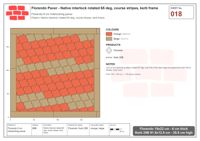 Interlock (Pasco) 19x22 cm · FLO-018 · Native interlock rotated 65 deg, course stripes, kerb frame