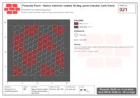 Interlock (Pasco) 19x22 cm · FLO-021 · Native interlock rotated 30 deg, panel checker, kerb frame