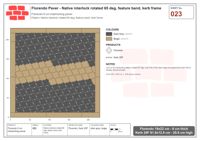 Interlock (Pasco) 19x22 cm · FLO-023 · Native interlock rotated 65 deg, feature band, kerb frame