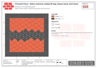 Interlock (Pasco) 19x22 cm · FLO-026 · Native interlock rotated 85 deg, feature band, kerb frame