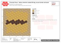 Interlock (Pasco) 19x22 cm · FLO-037 · Native interlock rotated 80 deg, accent border and band