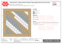 Interlock (Pasco) 19x22 cm · FLO-038 · Native interlock rotated 15 deg, diagonal three-tone, kerb frame