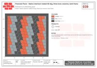 Interlock (Pasco) 19x22 cm · FLO-039 · Native interlock rotated 50 deg, three-tone columns, kerb frame