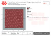 Interlock (Pasco) 19x22 cm · FLO-043 · Native interlock rotated 65 deg, kerb accent, kerb frame