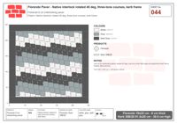 Interlock (Pasco) 19x22 cm · FLO-044 · Native interlock rotated 45 deg, three-tone courses, kerb frame