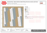Interlock (Pasco) 19x22 cm · FLO-048 · Native interlock rotated 40 deg, three-tone columns, kerb frame