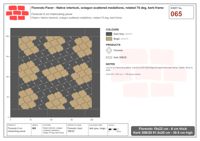 Interlock (Pasco) 19x22 cm · FLO-065 · Native interlock, octagon scattered medallions, rotated 75 deg, kerb frame