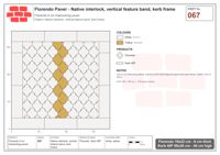 Interlock (Pasco) 19x22 cm · FLO-067 · Native interlock, vertical feature band, kerb frame