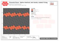 Interlock (Pasco) 19x22 cm · FLO-068 · Native interlock, twin bands, rotated 15 deg