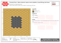 Interlock (Pasco) 19x22 cm · FLO-069 · Native interlock, square centre medallion, turned 90 deg, kerb frame
