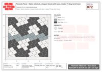 Interlock (Pasco) 19x22 cm · FLO-072 · Native interlock, chequer blocks with band, rotated 75 deg, kerb frame