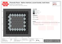 Interlock (Pasco) 19x22 cm · FLO-073 · Native interlock, accent border, kerb frame