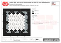 Interlock (Pasco) 19x22 cm · FLO-074 · Native interlock, diamond chequer with centre field, turned 90 deg, kerb frame