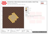 Interlock (Pasco) 19x22 cm · FLO-080 · Native interlock, diamond centre medallion, rotated 75 deg