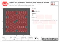 Interlock (Pasco) 19x22 cm · FLO-094 · Native interlock, diamond spot scatter, turned 90 deg, kerb frame