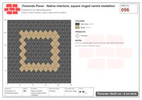 Interlock (Pasco) 19x22 cm · FLO-096 · Native interlock, square ringed centre medallion