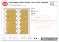 Interlock (Pasco) 19x22 cm · FLO-099 · Native interlock, column stripes, kerb frame