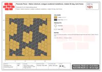 Interlock (Pasco) 19x22 cm · FLO-101 · Native interlock, octagon scattered medallions, rotated 30 deg, kerb frame