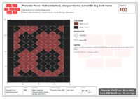Interlock (Pasco) 19x22 cm · FLO-102 · Native interlock, chequer blocks, turned 90 deg, kerb frame