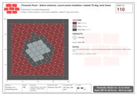 Interlock (Pasco) 19x22 cm · FLO-110 · Native interlock, round centre medallion, rotated 75 deg, kerb frame