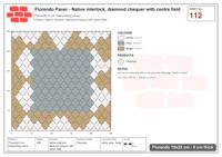 Interlock (Pasco) 19x22 cm · FLO-112 · Native interlock, diamond chequer with centre field