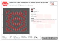 Interlock (Pasco) 19x22 cm · FLO-126 · Native interlock, round ring medallion, turned 90 deg, kerb frame