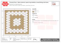 Interlock (Pasco) 19x22 cm · FLO-129 · Native interlock, square ring medallion, turned 90 deg, kerb frame